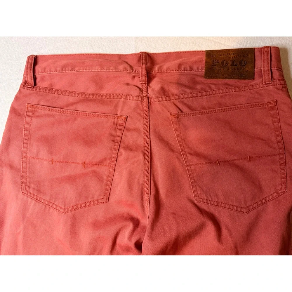 NWT Polo Ralph Lauren Mens 5 Pocket 650 Jeans 33X30 Straight Leg Mid Rise Coral